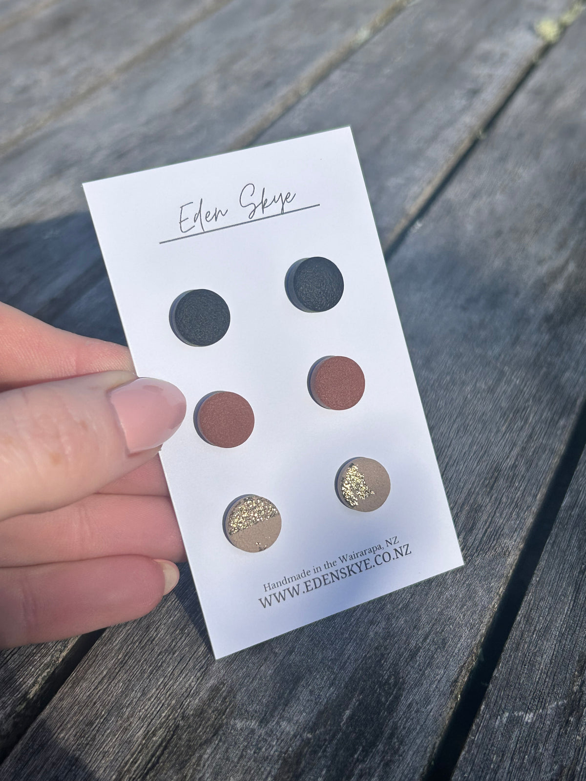 Stud Pack - Black / Cocoa / Nude + Gold Fleck