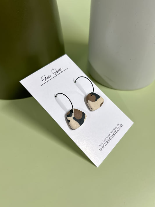 Audrey Dangle Earrings - Leopard Print With Texture