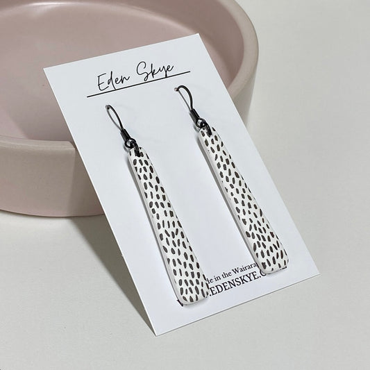 Geo Dangle Earrings - Speckled Paint Print
