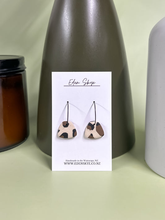 Audrey Dangle Earrings - Leopard Print With Texture