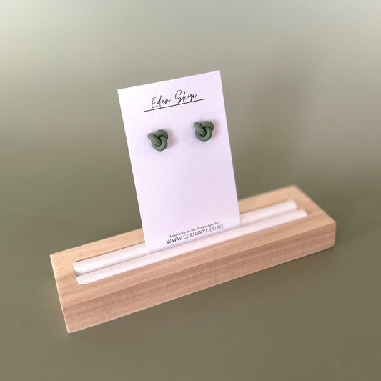 Knotted Studs - Khaki Green
