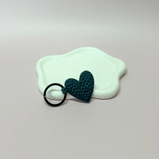 Bag Charm - Black Leather Look Heart