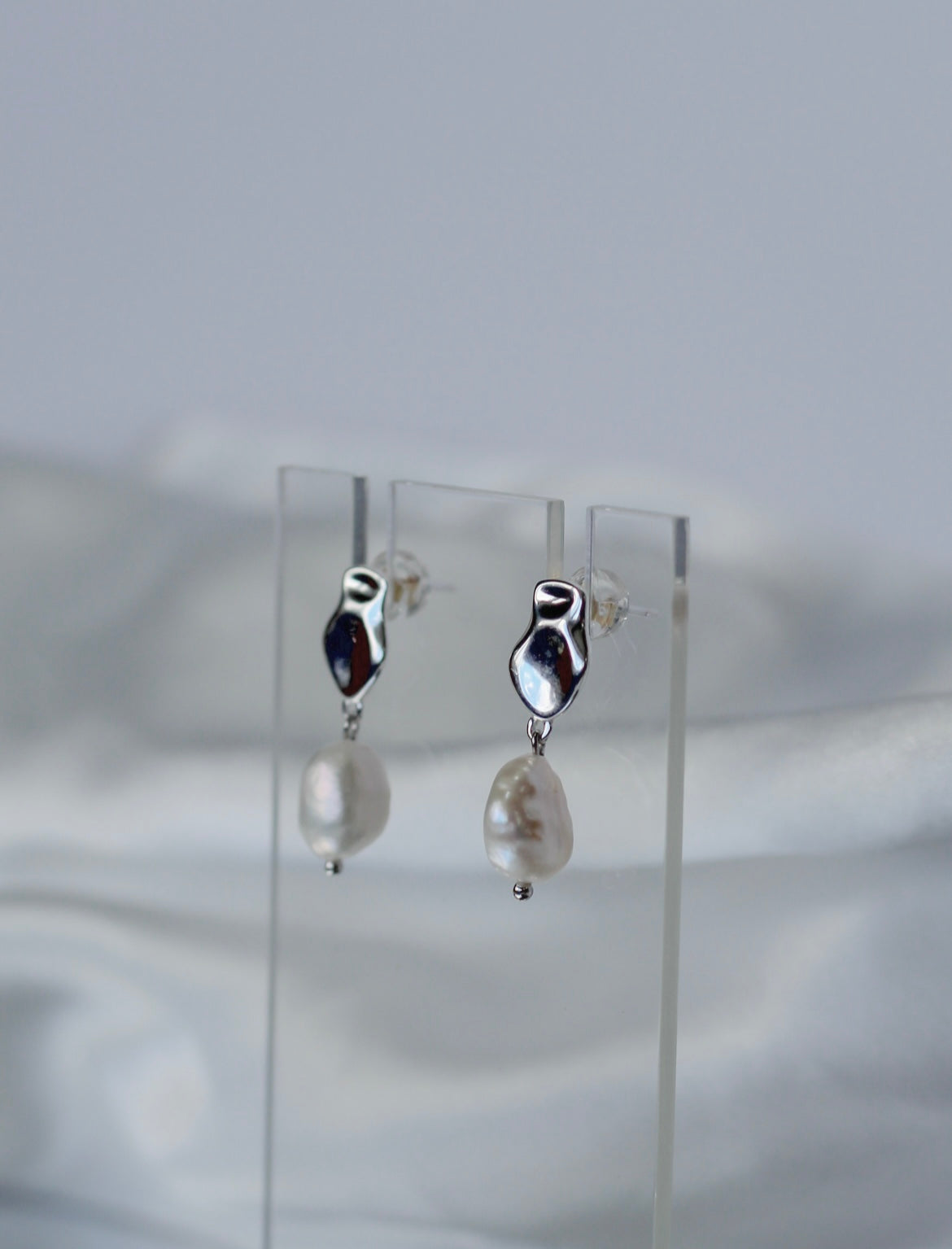 Ella Freshwater Pearl Drops - Silver