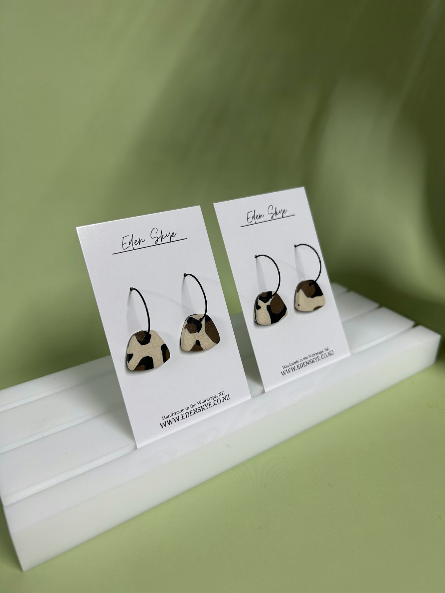 Audrey Dangle Earrings - Leopard Print With Texture