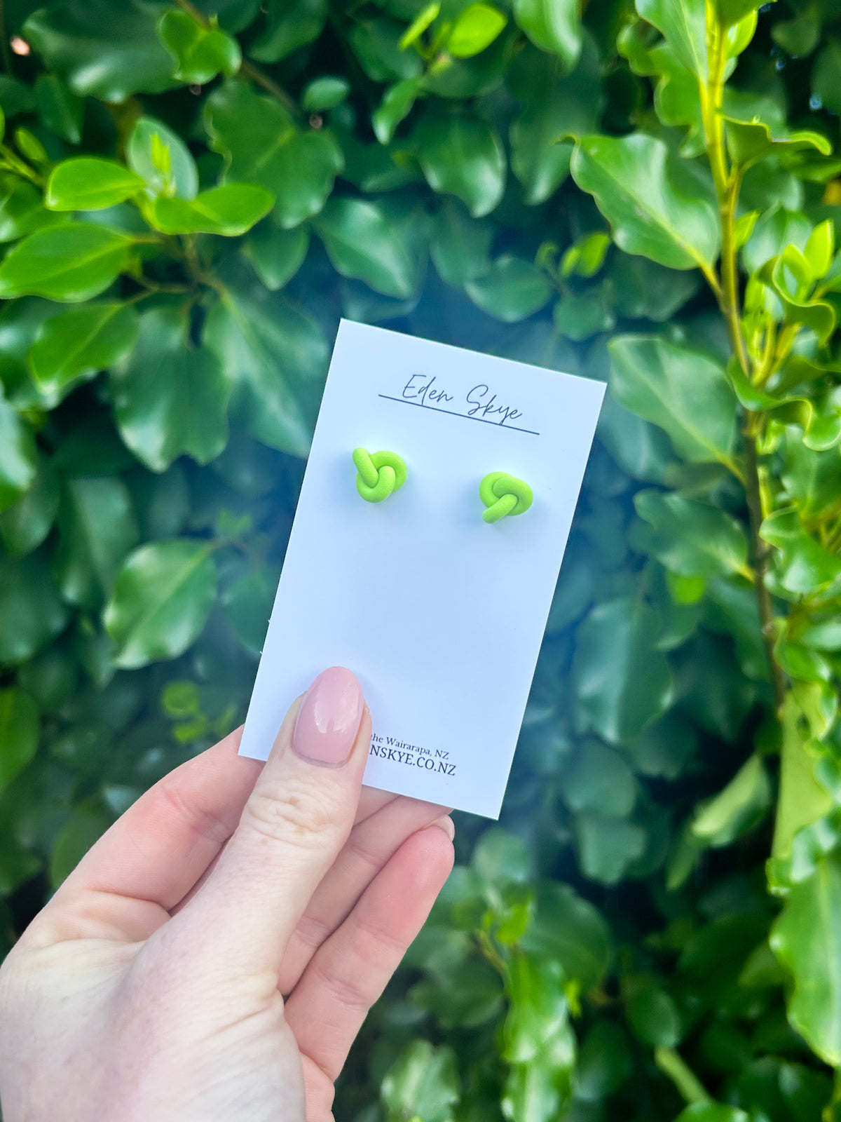 Knotted Studs - Neon Green