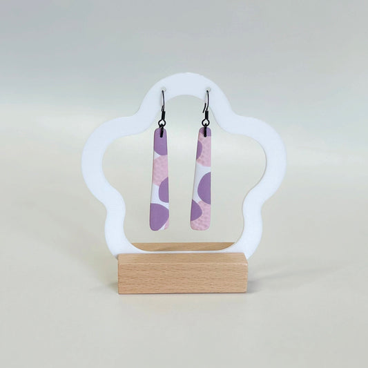 Geo Dangle Earrings - Pink / Purple / White