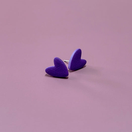 Purple Heart Studs with Texture