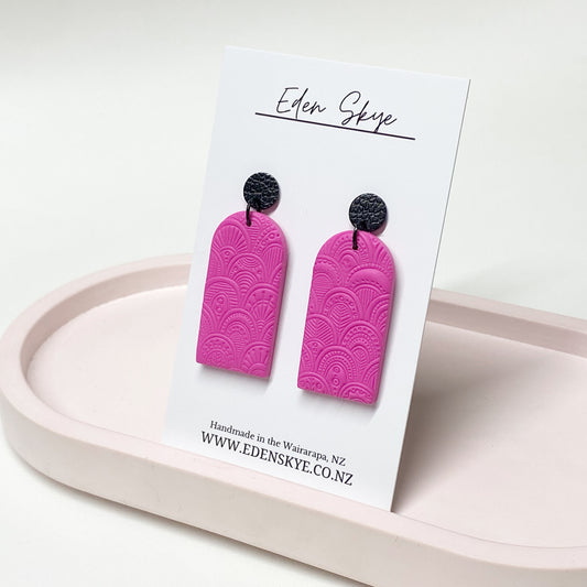 Quinn Dangle Earrings - Hot Pink