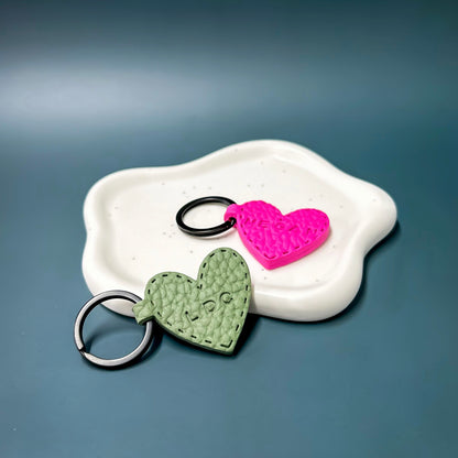 PRE ORDER - Personalised Bag Charm - Leather Look Heart