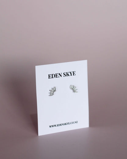 Crown Studs - Silver
