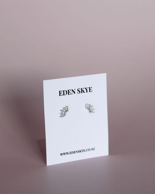 Crown Studs - Silver