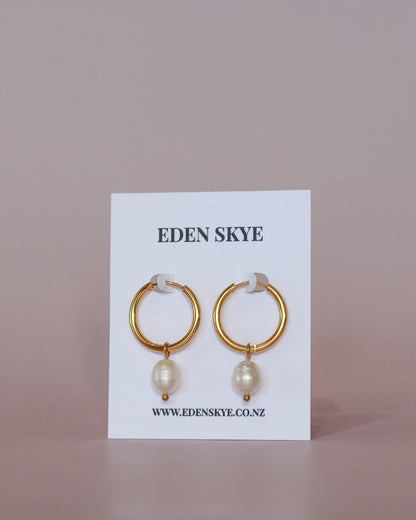 Tiana Pearl Hoops