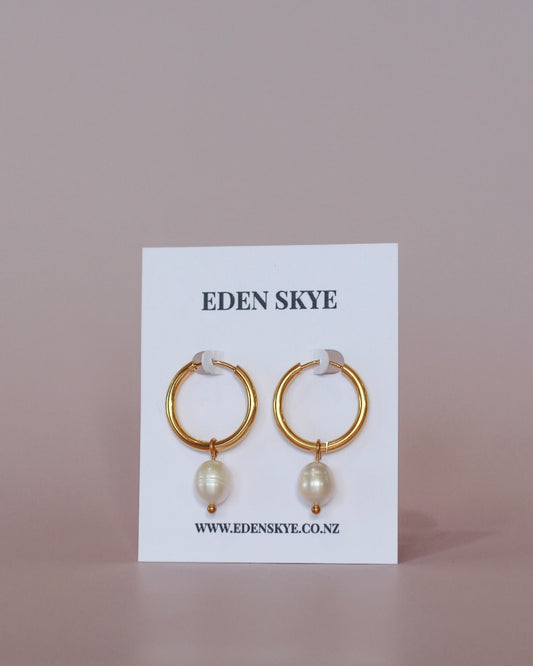 Tiana Pearl Hoops