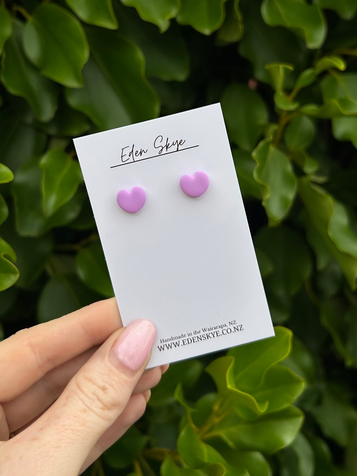 Heart Studs - Purple