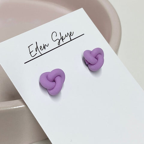Knotted Studs - PURPLE