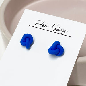 Knotted Studs - COBALT