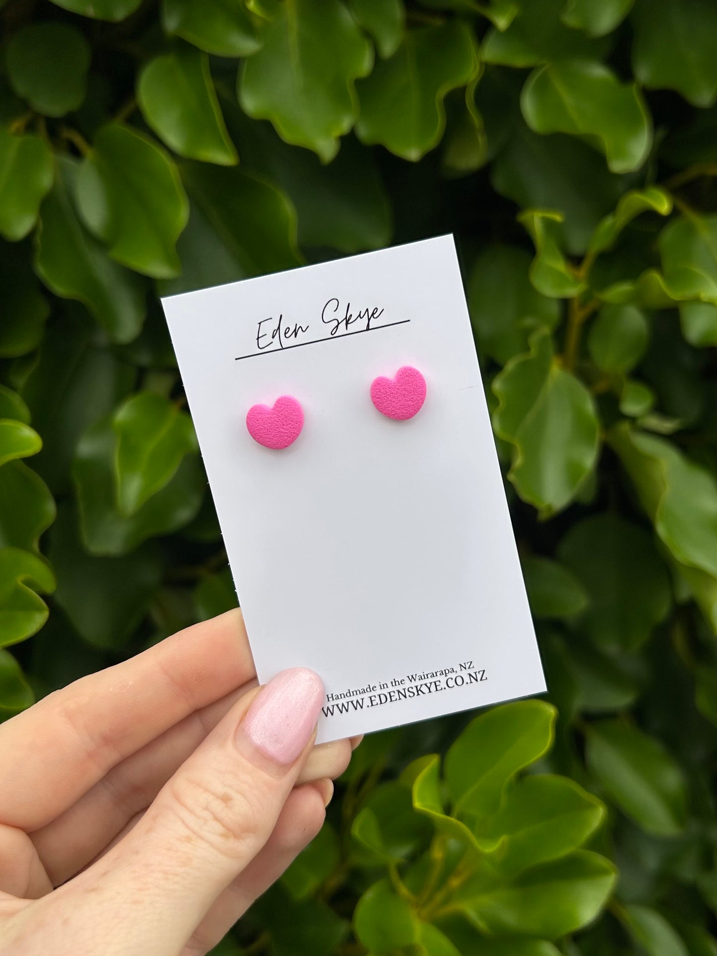 Heart Studs - Pink with texture