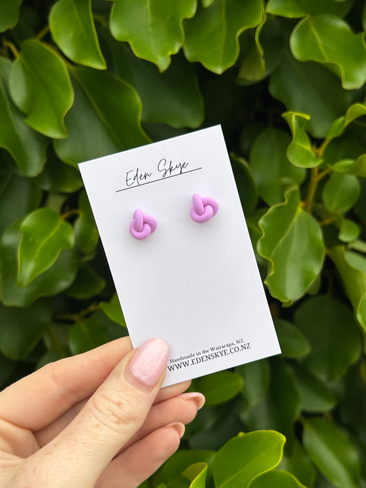 Knotted Studs - Purple