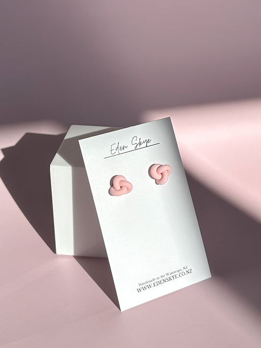 Knotted Studs - PALE PINK