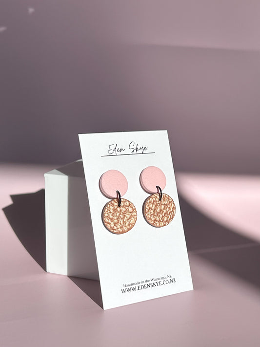 Midi with Clay Top - Copper Leather Texture and Pink Texture Top