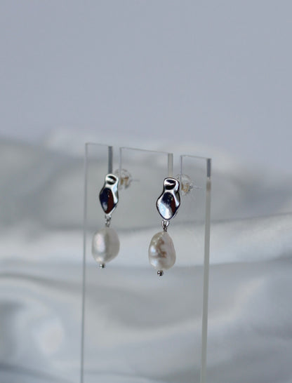 Ella Freshwater Pearl Drops - Silver