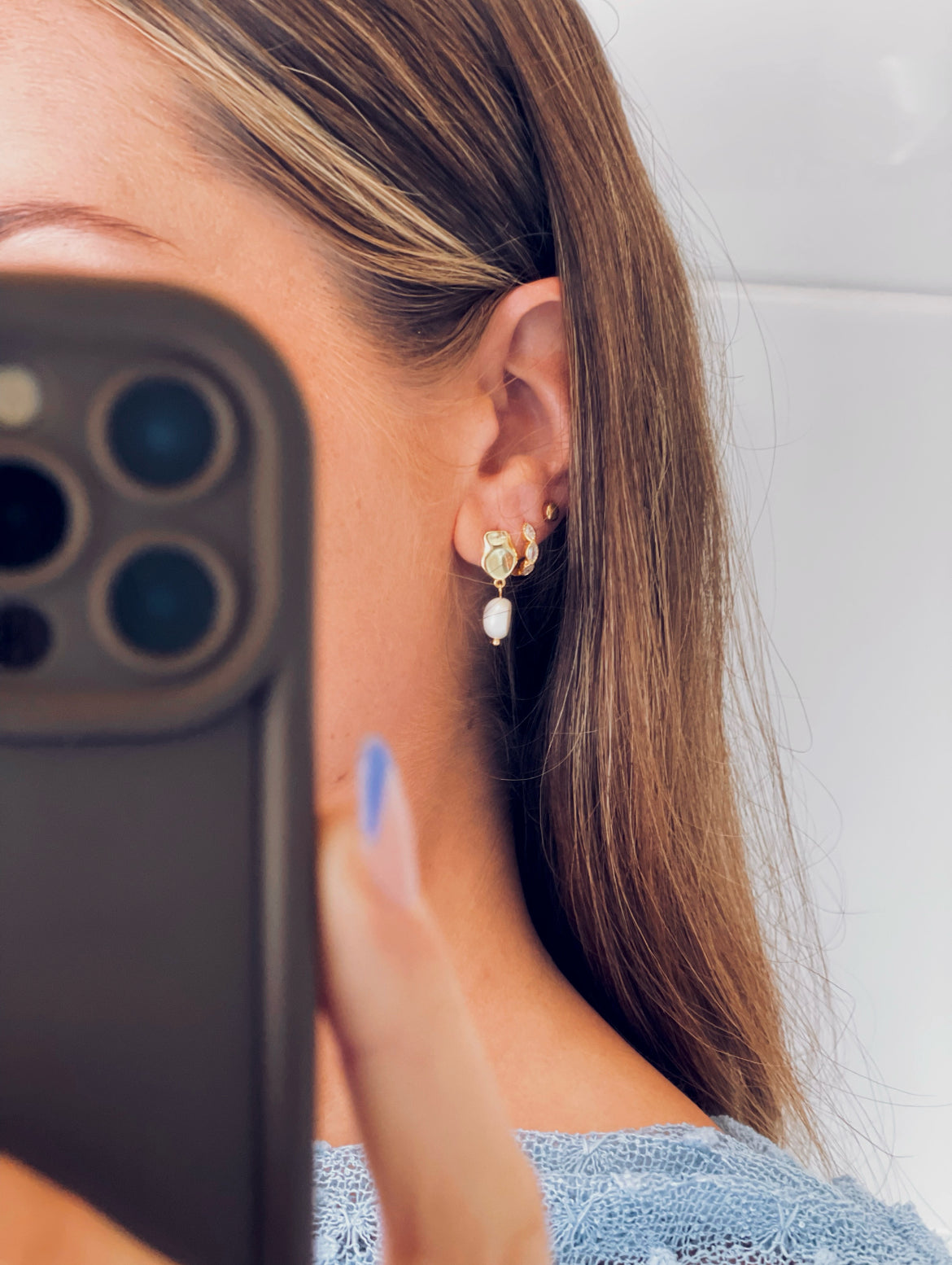 Ella Freshwater Pearl Drops - Gold