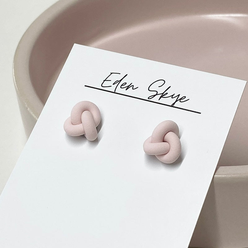 Knotted Studs - PALE PINK