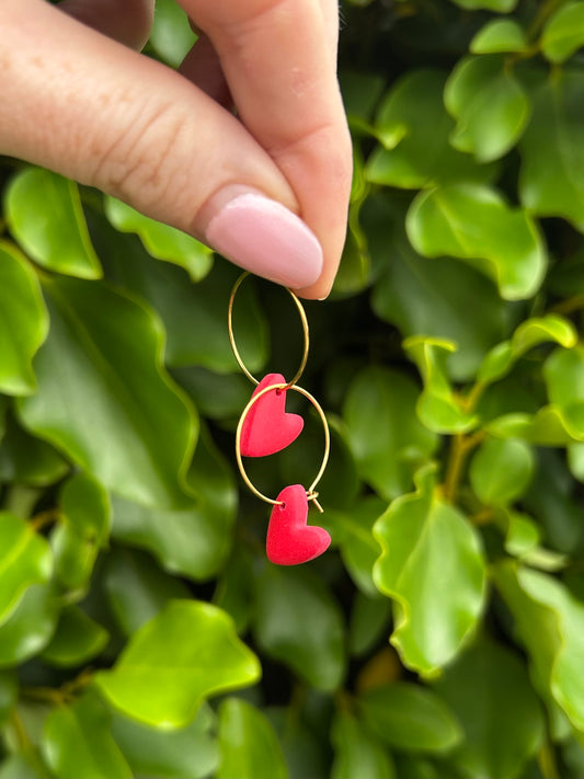 Heart Hoops - Red