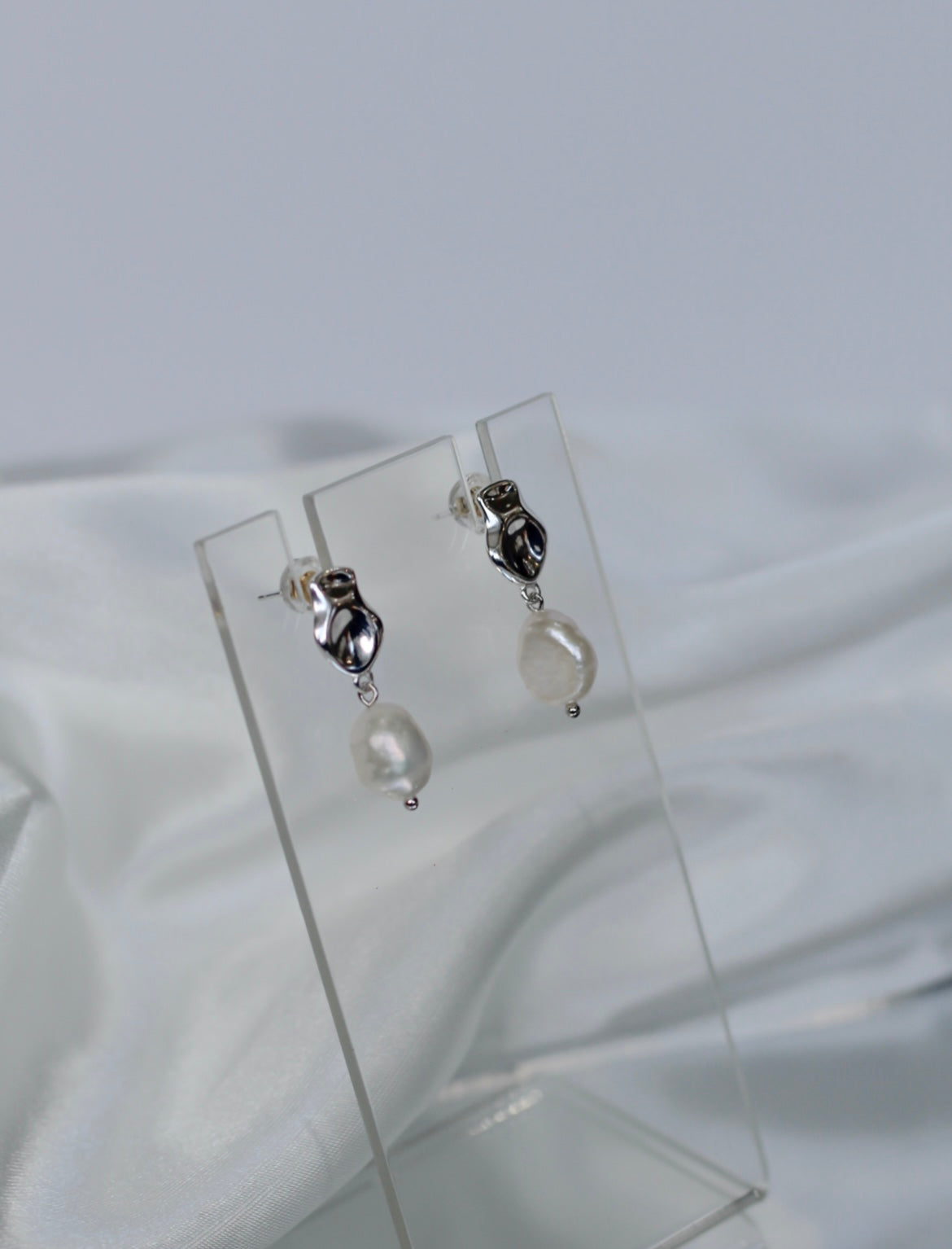 Ella Freshwater Pearl Drops - Silver