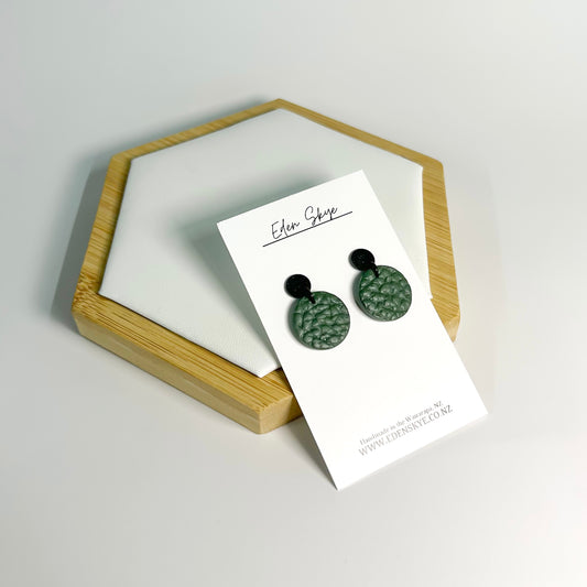 Deep Green Leather Look Midi