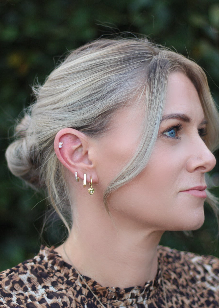 Brielle Pearl and CZ Studs - Silver