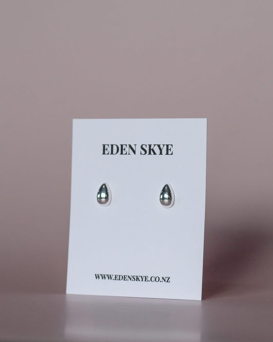 Tear Drop Studs - Silver
