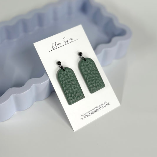 Leather Look Dangle - Deep Green