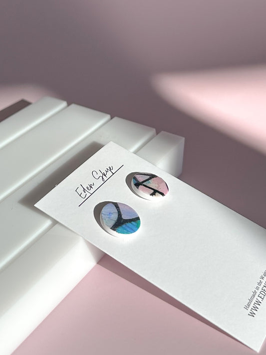 Studs - Stained Glass Look With Resin Coating