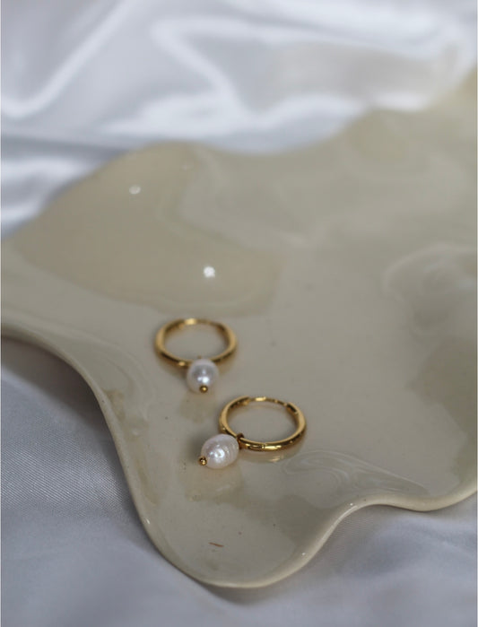 Tiana Pearl Hoops