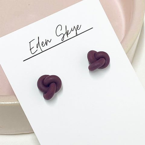 Knotted Studs - WINE