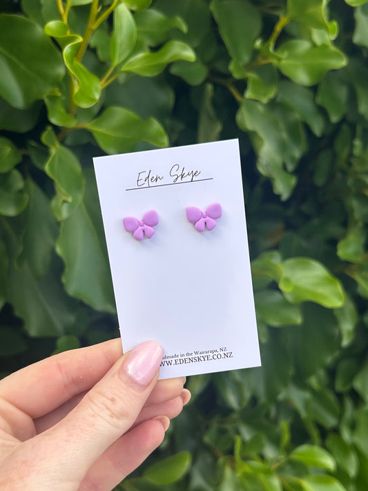 Purple Bow Stud
