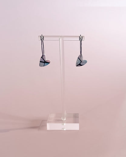 Heart Hoop Earrings - Stained Glass Look With Resin Coating