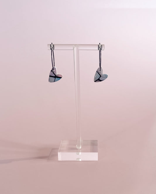 Heart Hoop Earrings - Stained Glass Look With Resin Coating